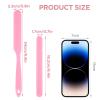 2 Pcs Silicone Paint Stir Stick Set, Reusable Silicone Wax Sticks with 2 Pcs Spatula Scraper, Paint Stirring Sticks for Mixing Epoxy DIY Crafts Home Salon Body Use(Pink) view 2