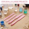2 Pcs Silicone Paint Stir Stick Set, Reusable Silicone Wax Sticks with 2 Pcs Spatula Scraper, Paint Stirring Sticks for Mixing Epoxy DIY Crafts Home Salon Body Use(Pink) view 4