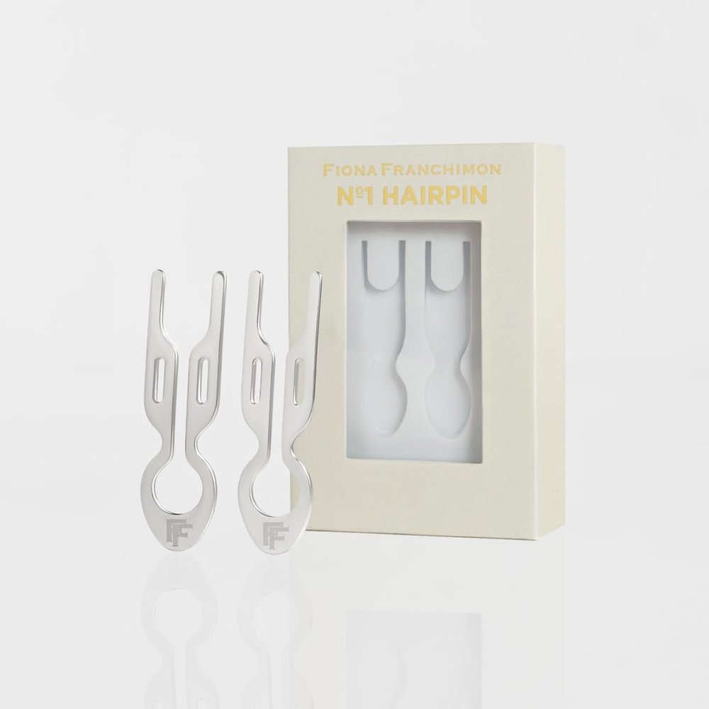 No1 Hairpin Petite Steel (2 per box) | Fiona Franchimon Create Any Hairstyle in 30 Second, Updos & Volume For Fine, Regular hair. All day Hold (White Gold)