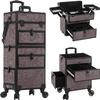 AROUS Rolling Makeup Train Case with Drawers Cosmetology Case on Wheels view 1