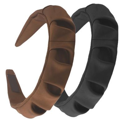 Ciieeo 2pcs Wide Cloth Headbands for Women, Non-slip Retro Hair Accessories with Elastic Stretch, Suitable for Face Washing and Daily Wear