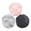 Didiseaon 3pcs Adjustable Satin Shower Caps Double Layer Elastic Hair Bonnet for Women Night Sleeping Chemotherapy Bath Cap with Black Gold Gray view 1