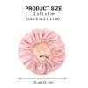 Didiseaon 3pcs Adjustable Satin Shower Caps Double Layer Elastic Hair Bonnet for Women Night Sleeping Chemotherapy Bath Cap with Black Gold Gray view 2
