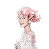 Didiseaon 3pcs Adjustable Satin Shower Caps Double Layer Elastic Hair Bonnet for Women Night Sleeping Chemotherapy Bath Cap with Black Gold Gray view 4