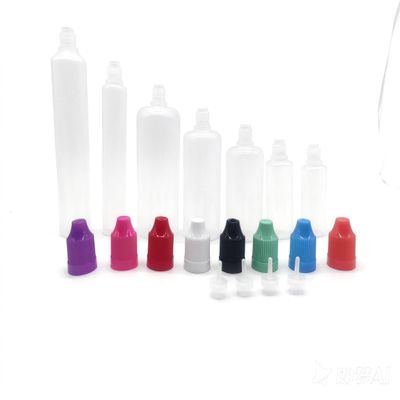 Plastic Squeeze Bottles with Childproof Caps multiple capacities 5ml / 15ml / 30ml / 60ml /100ml / 120ml, Empty Dropper Bottles with Colorful Caps (10, White, 50ml)