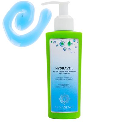 Yunasence HYDRAVEIL Hydrating and Nourishing Face Wash, with Ceramides & Silk, 6oz. For Sensitive, Reactive Skin and Eyes. Super Gentle Skin Barrier Support.