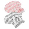 LIFKOME Microfiber Hair Drying Towel Cap Set Double-Layer Thick Absorbent Hair Wrap Turban for Women in Pink White Gray White for Bath and Travel view 1