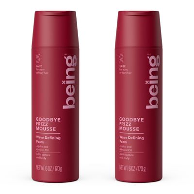 being GOODBYE FRIZZ MOUSSE Wave Defining Foam with Jojoba and Almond Oil 6 OZ(Pack of 2)