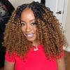 ToyoTress Kinky Curly Crochet Human Hair - 7 Inch 50G Miracle Knots Feather Crochet Hair For Black Women Ombre Brown Invisible Knotless Human Braiding Hair (7 Inch, OT30-50G) view 1