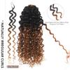 ToyoTress Kinky Curly Crochet Human Hair - 7 Inch 50G Miracle Knots Feather Crochet Hair For Black Women Ombre Brown Invisible Knotless Human Braiding Hair (7 Inch, OT30-50G) view 4