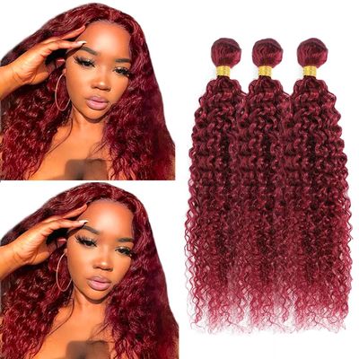 CnumGunm Burgundy Curly Bundles 99j Curly Bundles Human Hair 14 16 18 Inch Unprocessed Brazilian Virgin Hair 3 Bundles