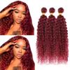 CnumGunm Burgundy Curly Bundles 99j Curly Bundles Human Hair 14 16 18 Inch Unprocessed Brazilian Virgin Hair 3 Bundles view 1