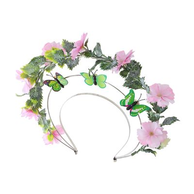 Cabilock Three-layer Butterfly Flower Headband Hair Accessory, Floral Crown Tiara for Women, Wedding and Prom Hairpiece, Elegant Bridal Headband for Special Occasions