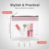 QUUPY 4Pcs 4.9x4.5 Inch Clear Zipper Coin Purse Mini Makeup Bag Waterproof Small Pouch for Lipstick Key Travel Daily Use view 2