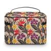VstaDank Tropical Flower Travel Makeup Bag Large Capacity Leather Cosmetic Bag Portable Toiletry Bags With Clear Divider And Handle Cute Wide Open Shaving Bags for Grooming view 3