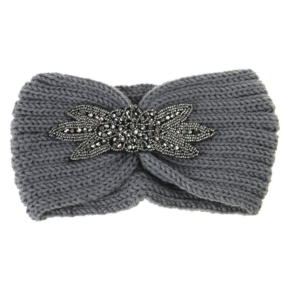 Women Knitted Hairband Flower for Beaded Ear Warmer Wide for H