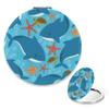 WeUNkey Blue Shark Starfish Round Mirror for Women Girls, Round Cosmetic Mirror 2X/ 1X Magnification, Small Folding Portable Handheld Sweet Gift for Sister Daughter Mom Wife view 1