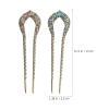 Beaupretty 2pcs Vintage Double Prong Rhinestone Hair Stick Set, Purple and Blue Crystal Hair Dovetail Clips for Womens Updo and Bun Styling view 2