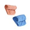 TEHAUX 2pcs Thickened Fast Dry Hair Towels Absorbent Dry Hair Caps Microfiber Shower Turban for Women and Men Bathroom Use Brown + Blue view 1