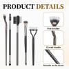 5 Pack Eyebrow Brush and Comb, Spoolie Mascara Brush Lash Separator Tool Eyelash & Eyebrow Combs, Mascara Fan Brushes for Extensions, Professional Eye Makeup Brushes view 3