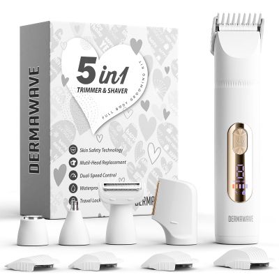 DERMAWAVE 5-in-1 Bikini Trimmer Electric Razor for Women, Gifts for Women