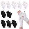 10 Pairs Cotton Fingerless Gloves 2 Colors Cotton Gloves with 5 Open Fingertips Breathable Night Glove for Dry Hands Care Women and Men view 1