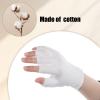 10 Pairs Cotton Fingerless Gloves 2 Colors Cotton Gloves with 5 Open Fingertips Breathable Night Glove for Dry Hands Care Women and Men view 3