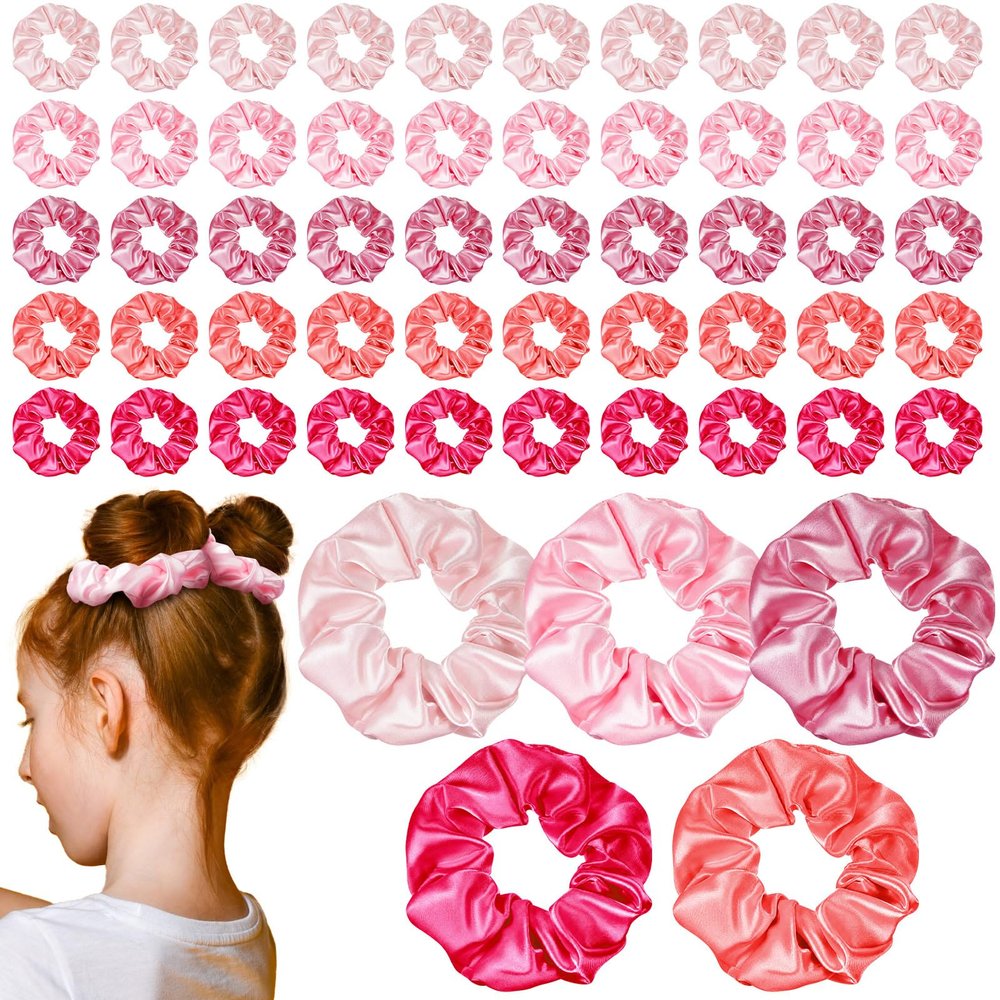 100 Pcs uexica Pink Velvet Scrunchies Bulk for Women Girls, Multi-pink