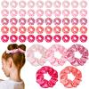 100 Pcs uexica Pink Velvet Scrunchies Bulk for Women Girls, Multi-pink view 1