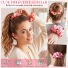 100 Pcs uexica Pink Velvet Scrunchies Bulk for Women Girls, Multi-pink view 3