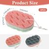 2 Pack Shower Sponge for Body, Exfoliating Bath Sponges for Women Men, Reusable Body Scrub with Loofah Fiber, Deep Cleaning Shower Puff 2 Colors view 2