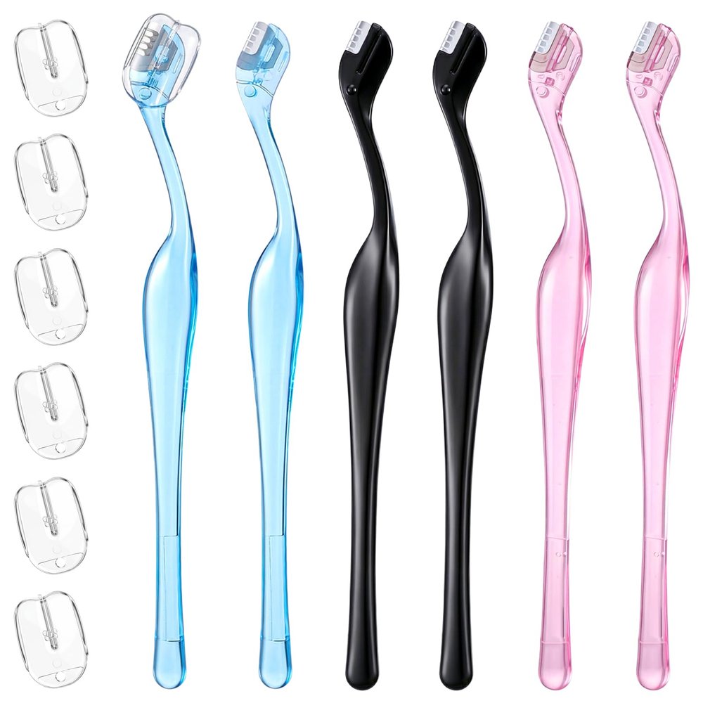 6Pcs Portable Mini Eyebrow Razor Trimmer, Mini Eyebrow Razor, Brow Touch Up Razors Multipurpose Face Trimmers with Precision Cover Small Shaver for Women Makeup Face Care Tools