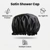 2 Pack Shower Caps for Women Reusable Waterproof Hair Cap Solid Color Long Hair Bath Wear view 3