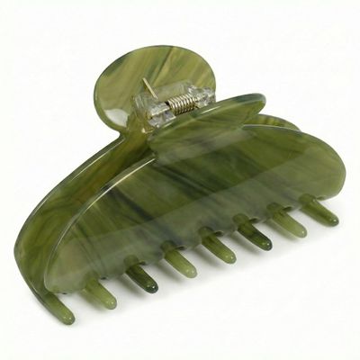 Bgffuy Large Acetate Hair Claw Clips, Olive Green, 4 Inch