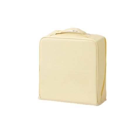Stylish Handheld Partitioned Cosmetic Bag, 2026 New Portable Vertical Standing Makeup Bag, Large Capacity Standing MakeupBag Portable with Mirror, For Travel, Bathroom, Or Daily Use (Yellow)