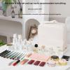Stylish Handheld Partitioned Cosmetic Bag, 2026 New Portable Vertical Standing Makeup Bag, Large Capacity Standing MakeupBag Portable with Mirror, For Travel, Bathroom, Or Daily Use (Yellow) view 2