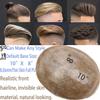 Voloria Toupee for Man 0.04cm Ultra Thin Skin PU Men's Hairpiece European Virgin Human Hair Replacement System Pieces 10x8inch 18# Ash Blonde Brown Color view 2