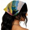 RODAILYCAY 4 Piece Triangle Head Scarf, Summer Landscape Flower Beach Chiffon Hair Kerchief, Elastic Hair Scarf Bandanas for Women Girls view 2