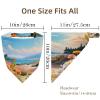 RODAILYCAY 4 Piece Triangle Head Scarf, Summer Landscape Flower Beach Chiffon Hair Kerchief, Elastic Hair Scarf Bandanas for Women Girls view 4