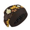 ElliTarr Satin Bonnet Hair Bonnet for Sleeping Lined Head Wrap Sleep Cap Cover for Curly Hair Slouchy Beanie Women Men Gifts Warm Brown Autumn Leaf Speckle view 1