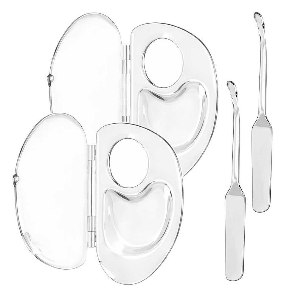 2 PCS Transparent Acrylic Makeup Mixing Palette with Sealed Storage Liquid Foundation Holder, Nail & Pigment Blending Board