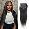 24 Inch 5x5 HD Lace Closure Straight Brazilian Remy Human Hair Free Part 5by5 Invisible Transparent Pre-Plucked with Baby Hair Human Hair Closure Natural Black view 1