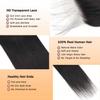24 Inch 5x5 HD Lace Closure Straight Brazilian Remy Human Hair Free Part 5by5 Invisible Transparent Pre-Plucked with Baby Hair Human Hair Closure Natural Black view 2