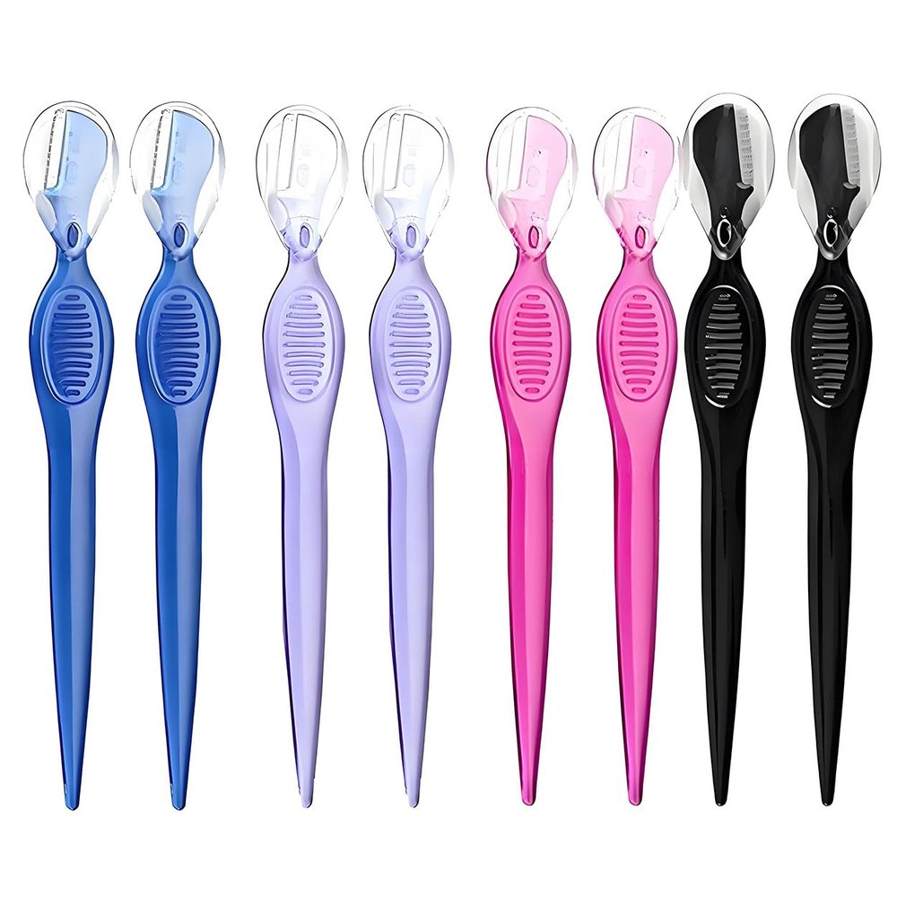 Eyebrow Razor Eyebrow Trimmer Shaper Face Razors Shaver with Protective Cover Multipurpose Exfoliating Knife Facial Hair Removal for Women Men 8pcs