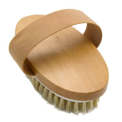 Machify Body Brush for Dry Brushing with Boar Bristles, Wooden Cellulite Massager, Beech Wood Body Exfoliator, Massage Body Scrubber with Elastic Hand Strap