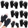 6Pairs Fingerless Cotton Gloves, Black Touchscreen Moisturizing Gloves, Fingerless Cotton Gloves for Eczema, Cut 5 Fingertips Overnight Hydration Fits Most Dry Hands for Men and Women view 1