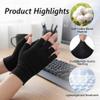 6Pairs Fingerless Cotton Gloves, Black Touchscreen Moisturizing Gloves, Fingerless Cotton Gloves for Eczema, Cut 5 Fingertips Overnight Hydration Fits Most Dry Hands for Men and Women view 2