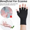 6Pairs Fingerless Cotton Gloves, Black Touchscreen Moisturizing Gloves, Fingerless Cotton Gloves for Eczema, Cut 5 Fingertips Overnight Hydration Fits Most Dry Hands for Men and Women view 4