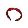 GFHSKRPL Diamond-set Flocking Red Headband Vintage High Overhead Pressure Hair Accessory view 1