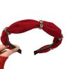 GFHSKRPL Diamond-set Flocking Red Headband Vintage High Overhead Pressure Hair Accessory view 2